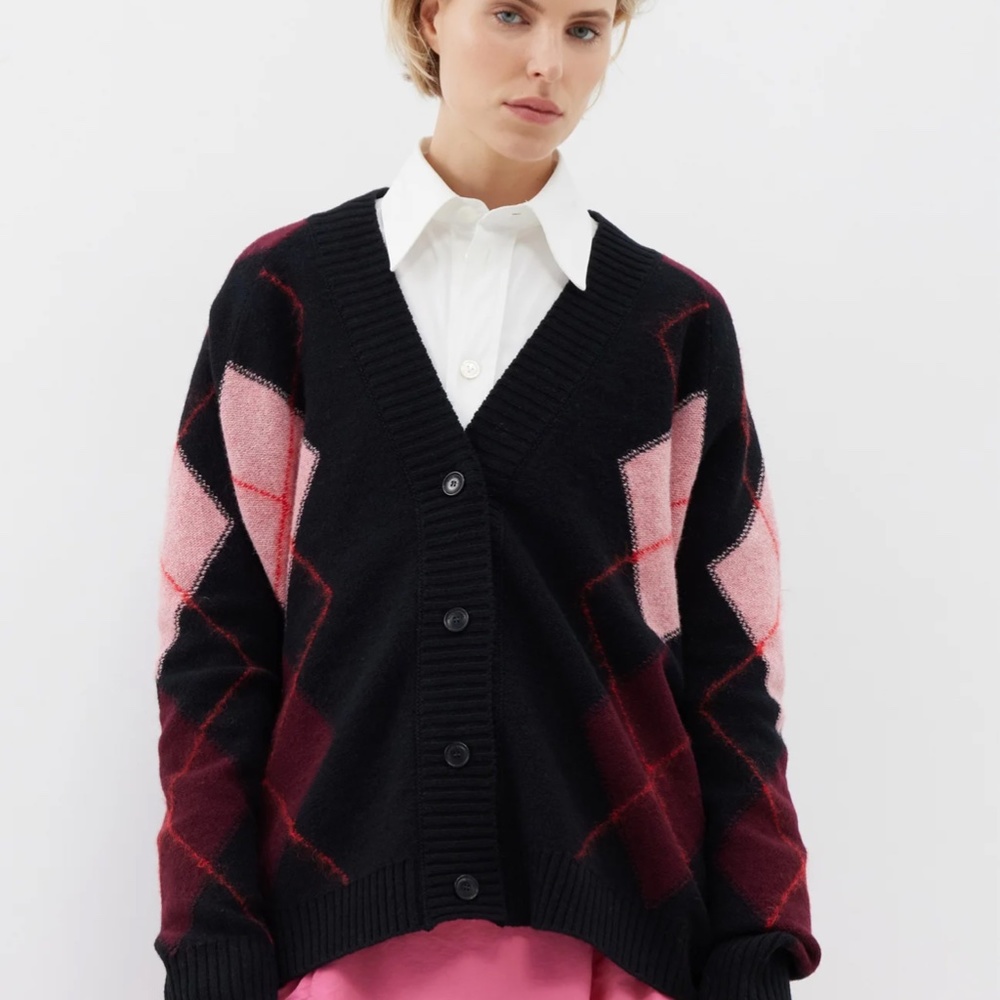 Molly Goddard Maddie argyle wool and mohair-blend cardigan